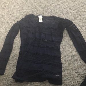 Lace navy blue long sleeve from EXPRESS